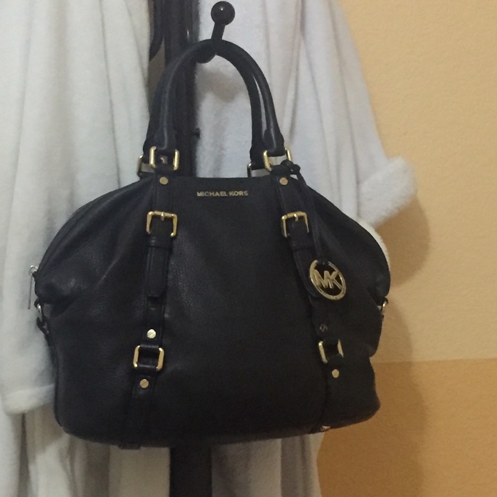 Michael Kors Bedford Large Black Leather Satchel